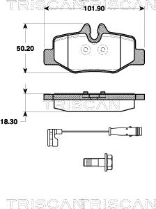 Triscan 8110 23043 - Kit de plaquettes de frein, frein à disque cwaw.fr