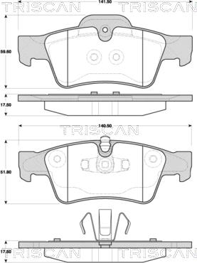 Triscan 8110 23054 - Kit de plaquettes de frein, frein à disque cwaw.fr