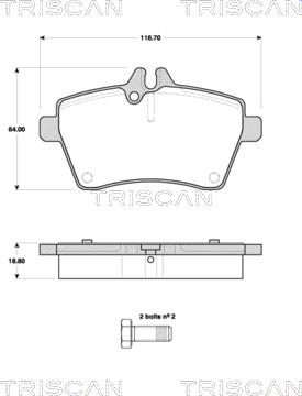 Triscan 8110 23052 - Kit de plaquettes de frein, frein à disque cwaw.fr