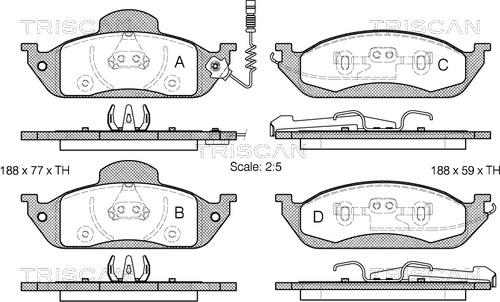 Triscan 8110 23028 - Kit de plaquettes de frein, frein à disque cwaw.fr