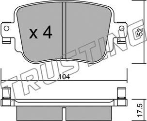 Trusting 996.0 - Kit de plaquettes de frein, frein à disque cwaw.fr