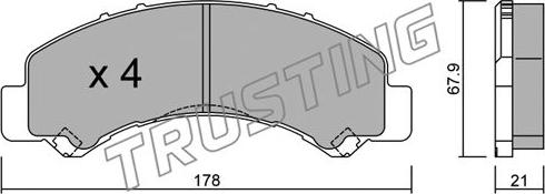 Trusting 941.0 - Kit de plaquettes de frein, frein à disque cwaw.fr