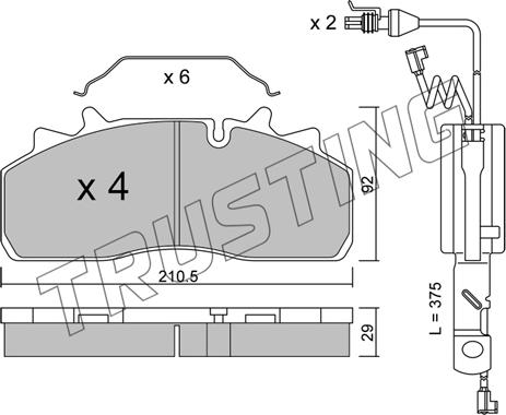 Trusting 947.0W - Kit de plaquettes de frein, frein à disque cwaw.fr