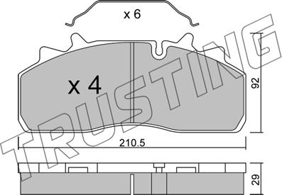 Trusting 947.0 - Kit de plaquettes de frein, frein à disque cwaw.fr