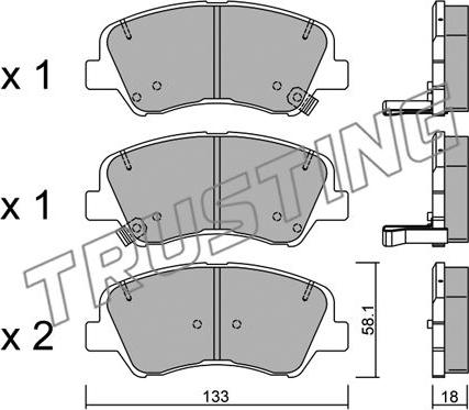 Trusting 959.0 - Kit de plaquettes de frein, frein à disque cwaw.fr