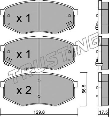 Trusting 958.0 - Kit de plaquettes de frein, frein à disque cwaw.fr