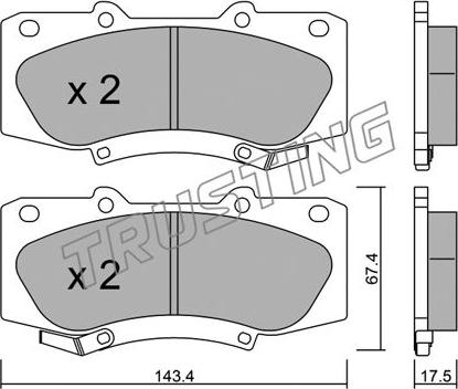 Trusting 953.0 - Kit de plaquettes de frein, frein à disque cwaw.fr