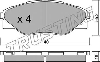 Trusting 952.0 - Kit de plaquettes de frein, frein à disque cwaw.fr