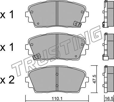 Trusting 957.0 - Kit de plaquettes de frein, frein à disque cwaw.fr