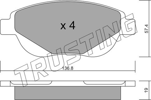 Trusting 964.0 - Kit de plaquettes de frein, frein à disque cwaw.fr