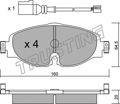 Trusting 966.0W - Kit de plaquettes de frein, frein à disque cwaw.fr