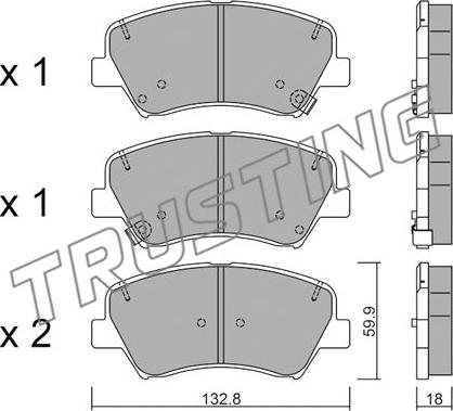 Trusting 960.0 - Kit de plaquettes de frein, frein à disque cwaw.fr