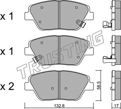 Trusting 961.0 - Kit de plaquettes de frein, frein à disque cwaw.fr