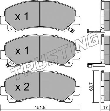 Trusting 919.0 - Kit de plaquettes de frein, frein à disque cwaw.fr