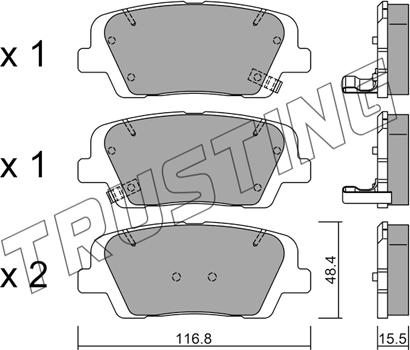 Trusting 918.0 - Kit de plaquettes de frein, frein à disque cwaw.fr