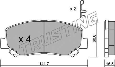 Trusting 985.0 - Kit de plaquettes de frein, frein à disque cwaw.fr