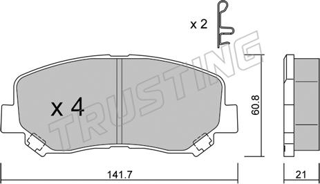 Trusting 985.1 - Kit de plaquettes de frein, frein à disque cwaw.fr