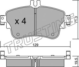 Trusting 980.0 - Kit de plaquettes de frein, frein à disque cwaw.fr