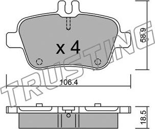 Trusting 982.0 - Kit de plaquettes de frein, frein à disque cwaw.fr