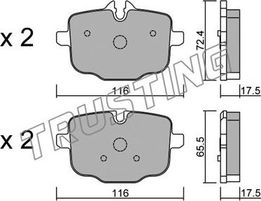 Trusting 939.0 - Kit de plaquettes de frein, frein à disque cwaw.fr