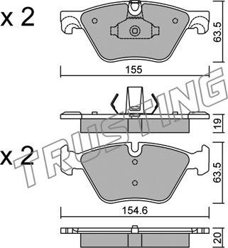 Trusting 935.0 - Kit de plaquettes de frein, frein à disque cwaw.fr