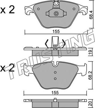 Trusting 936.0 - Kit de plaquettes de frein, frein à disque cwaw.fr