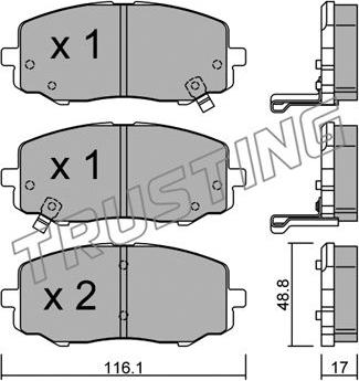 Trusting 930.0 - Kit de plaquettes de frein, frein à disque cwaw.fr