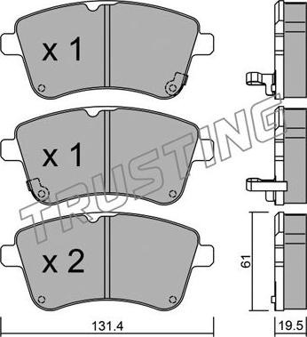 Trusting 931.0 - Kit de plaquettes de frein, frein à disque cwaw.fr