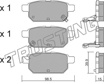 Trusting 933.0 - Kit de plaquettes de frein, frein à disque cwaw.fr