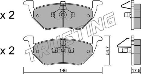 Trusting 924.0 - Kit de plaquettes de frein, frein à disque cwaw.fr