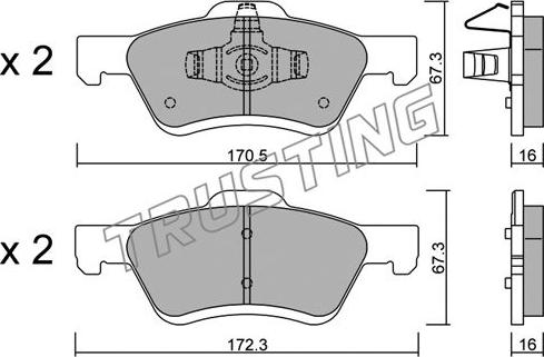 Trusting 923.0 - Kit de plaquettes de frein, frein à disque cwaw.fr