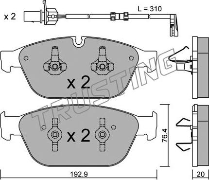 Trusting 970.0W - Kit de plaquettes de frein, frein à disque cwaw.fr