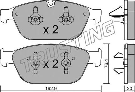 Trusting 970.0 - Kit de plaquettes de frein, frein à disque cwaw.fr