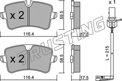 Trusting 971.0W - Kit de plaquettes de frein, frein à disque cwaw.fr