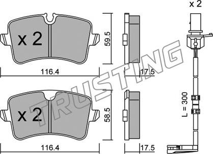 Trusting 971.1W - Kit de plaquettes de frein, frein à disque cwaw.fr