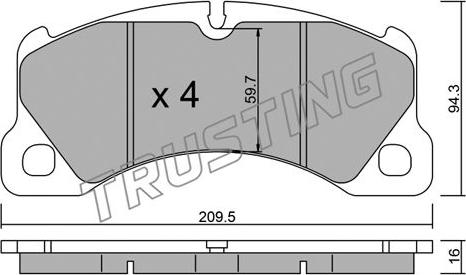 Trusting 973.0 - Kit de plaquettes de frein, frein à disque cwaw.fr