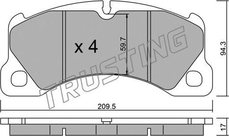 Trusting 973.3 - Kit de plaquettes de frein, frein à disque cwaw.fr