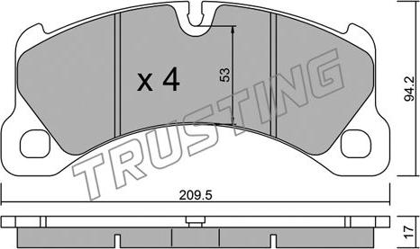 Trusting 972.0 - Kit de plaquettes de frein, frein à disque cwaw.fr