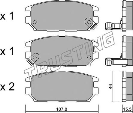 Trusting 499.0 - Kit de plaquettes de frein, frein à disque cwaw.fr