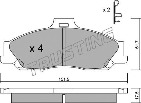 Trusting 495.0 - Kit de plaquettes de frein, frein à disque cwaw.fr