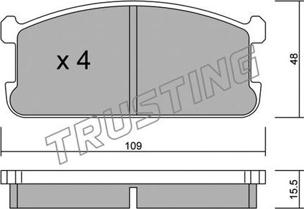 Trusting 496.0 - Kit de plaquettes de frein, frein à disque cwaw.fr