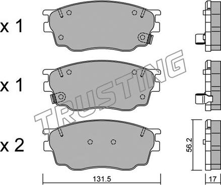 Trusting 491.0 - Kit de plaquettes de frein, frein à disque cwaw.fr