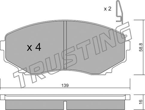 Trusting 493.0 - Kit de plaquettes de frein, frein à disque cwaw.fr