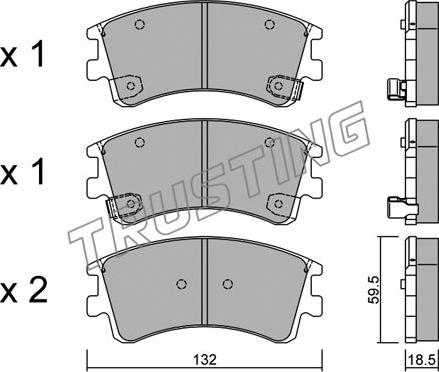 Trusting 492.0 - Kit de plaquettes de frein, frein à disque cwaw.fr