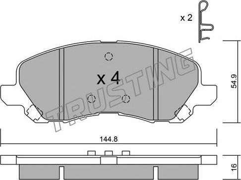 Trusting 497.0 - Kit de plaquettes de frein, frein à disque cwaw.fr