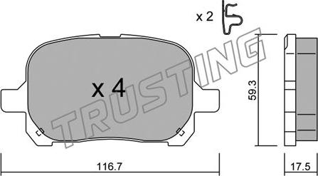 Trusting 444.0 - Kit de plaquettes de frein, frein à disque cwaw.fr