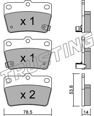 Trusting 446.0 - Kit de plaquettes de frein, frein à disque cwaw.fr