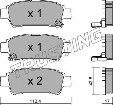 Trusting 443.0 - Kit de plaquettes de frein, frein à disque cwaw.fr