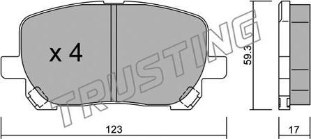 Trusting 442.0 - Kit de plaquettes de frein, frein à disque cwaw.fr