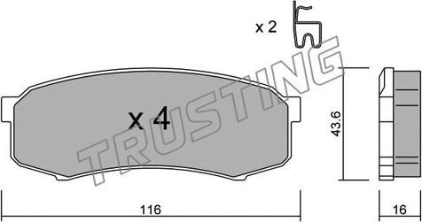 Trusting 447.0 - Kit de plaquettes de frein, frein à disque cwaw.fr